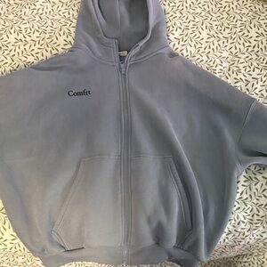 Comfrt Women's Blue Zip-Up Hoodie